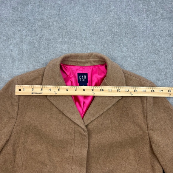 GAP Wool/Cashmere Camel long coat w/Pink Lining Women’s size large - Picture 7 of 10
